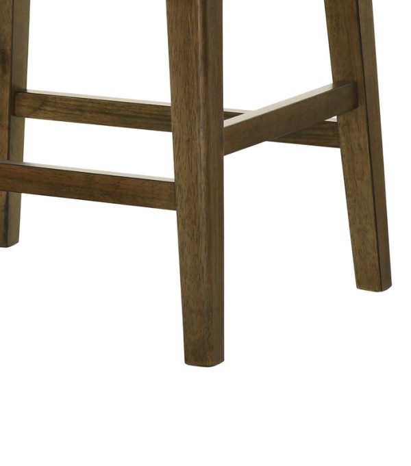 Sasha 17"W Walnut Counter Height Stool with Upholstered Seat - Image 2