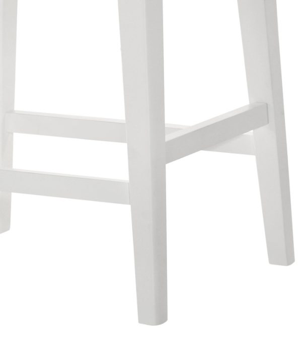 Sasha 17"W White Counter Height Stool with Upholstered Seat - Image 4