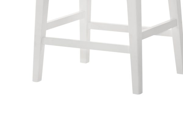 Sasha 17"W White Counter Height Stool with Upholstered Seat - Image 3