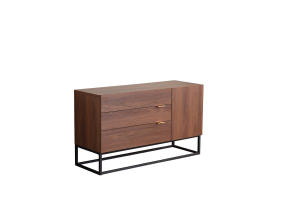 Roscoe 47"W Walnut Brown Wood TV Stand Console Table - Image 6