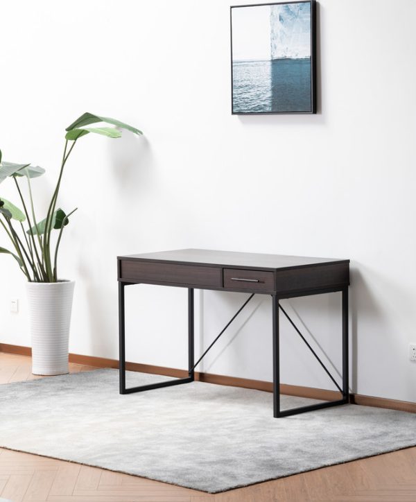 Juno 47"W Dark Brown Wood Lift Top Desk with Hidden Storage and Drawer
