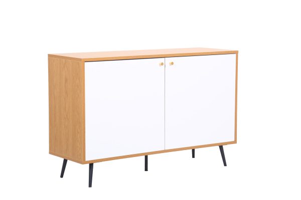 Carlotta 46.5"W Light Brown and White Storage Console Cabinet Table - Image 8
