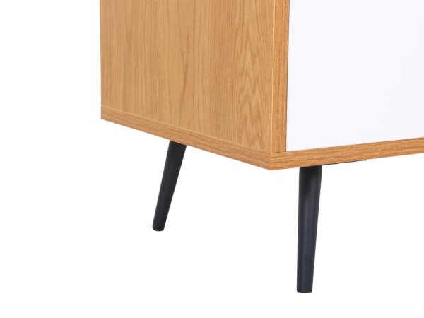 Carlotta 46.5"W Light Brown and White Storage Console Cabinet Table - Image 10