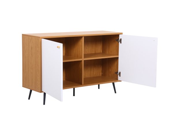 Carlotta 46.5"W Light Brown and White Storage Console Cabinet Table - Image 5