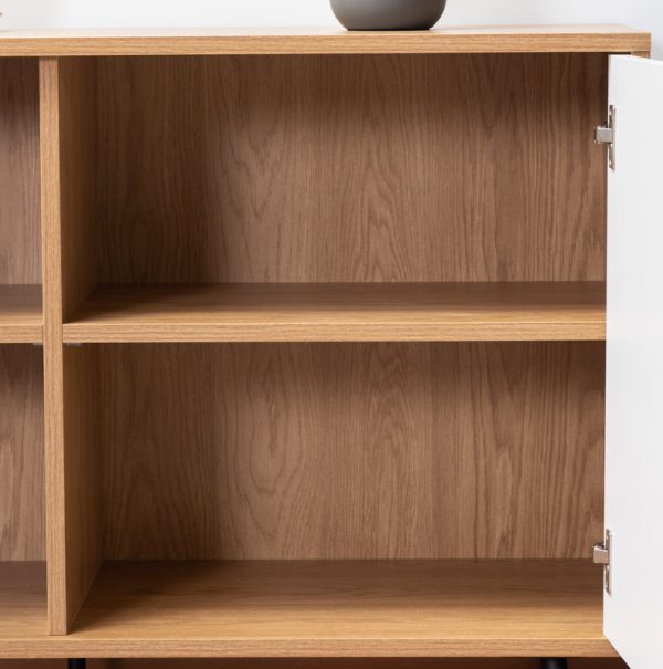 Carlotta 46.5"W Light Brown and White Storage Console Cabinet Table - Image 4