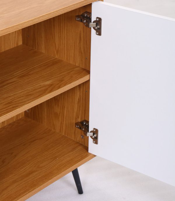 Carlotta 46.5"W Light Brown and White Storage Console Cabinet Table - Image 3