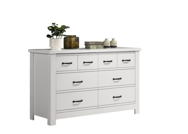 Cassini 51"W White 6-Drawer Dresser - Image 5
