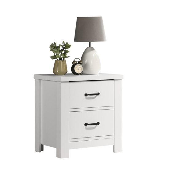 Cassini 21.5"W White 2-Drawer Nightstand Bedside Table - Image 5