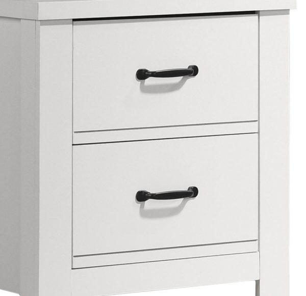 Cassini 21.5"W White 2-Drawer Nightstand Bedside Table - Image 4