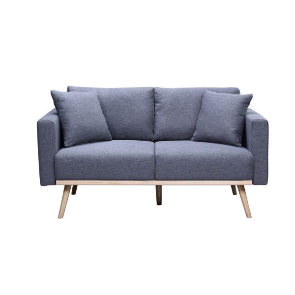 Easton 56.5"W Dark Gray Linen Fabric Loveseat with USB Charging Ports Pockets & Pillows - Image 4