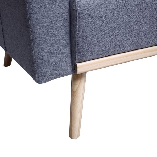 Easton 56.5"W Dark Gray Linen Fabric Loveseat with USB Charging Ports Pockets & Pillows - Image 6
