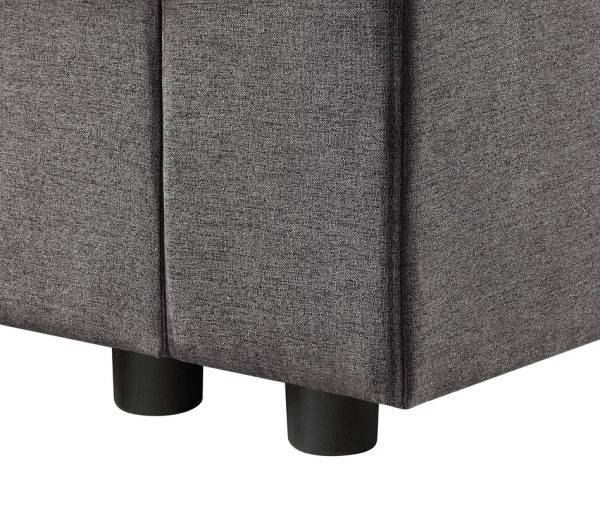 Waylon 93"W Gray Linen 6-Seater L-Shape Sectional Sofa with Storage Ottoman and Pockets - Image 5