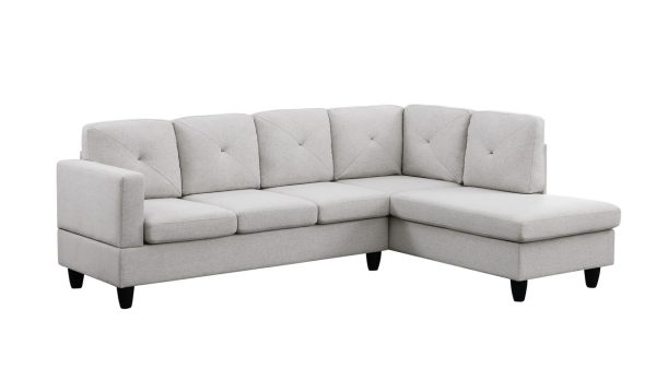 Santiago 96"W Light Gray Linen Sectional Sofa with Right Facing Chaise - Image 3