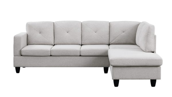 Santiago 96"W Light Gray Linen Sectional Sofa with Right Facing Chaise - Image 6