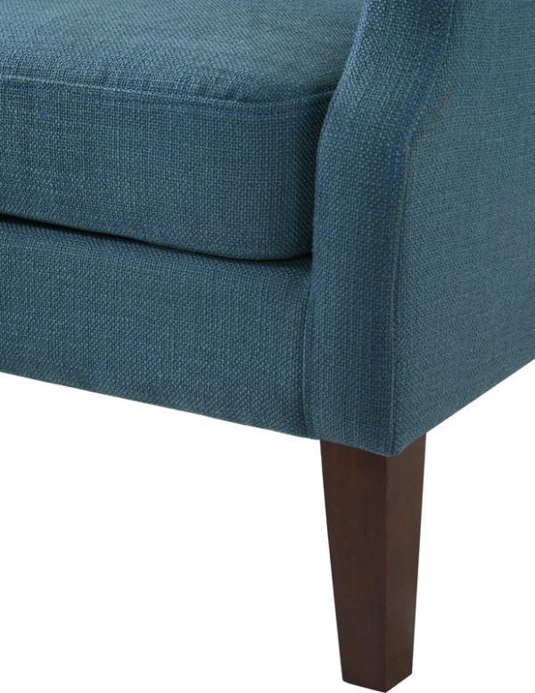 Irwin 29.5"W Blue Linen Button Tufted Wingback Chair - Image 4