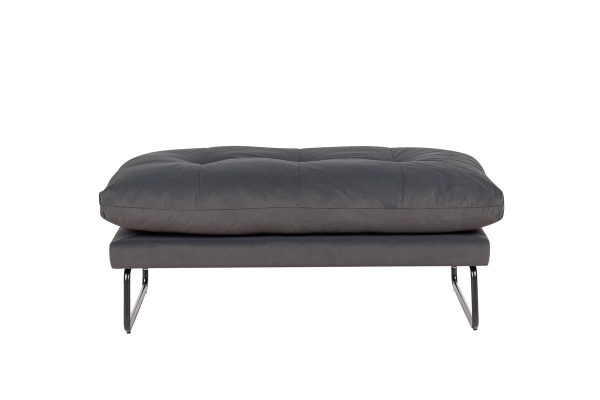 Karla 44"W Dark Gray Velvet Contemporary Ottoman - Image 3