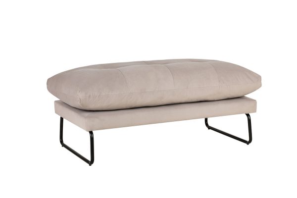 Karla 44"W Gray Velvet Contemporary Ottoman - Image 2
