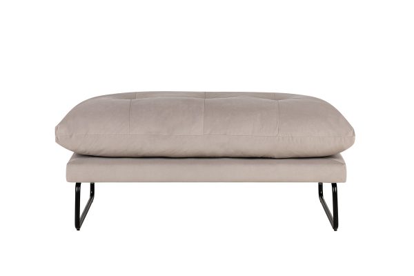 Karla 44"W Gray Velvet Contemporary Ottoman - Image 3