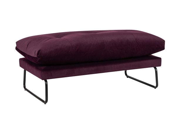 Karla 44"W Purple Velvet Contemporary Ottoman - Image 3