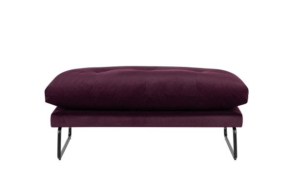 Karla 44"W Purple Velvet Contemporary Ottoman - Image 2