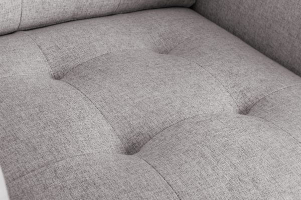 Victoria 33.5"W Beige Linen Fabric Armchair with Metal Legs, Side Pockets, and Pillow - Image 5
