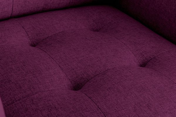 Victoria 33.5"W Purple Linen Fabric Armchair with Metal Legs, Side Pockets, and Pillow - Image 5