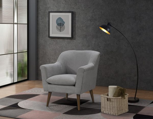 Shelby 31.5"W Steel Gray Woven Fabric Oversized Armchair