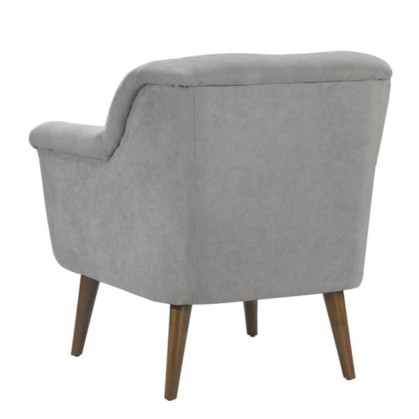 Shelby 31.5"W Steel Gray Woven Fabric Oversized Armchair - Image 4