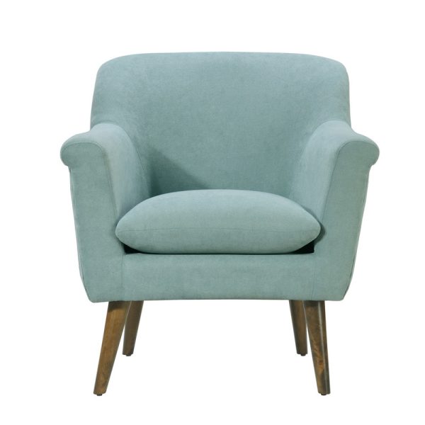 Shelby 31.5"W Aquamarine Teal Woven Fabric Oversized Armchair - Image 4
