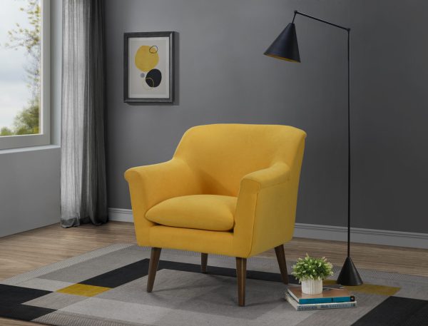 Shelby 31.5"W Yellow Woven Fabric Oversized Armchair