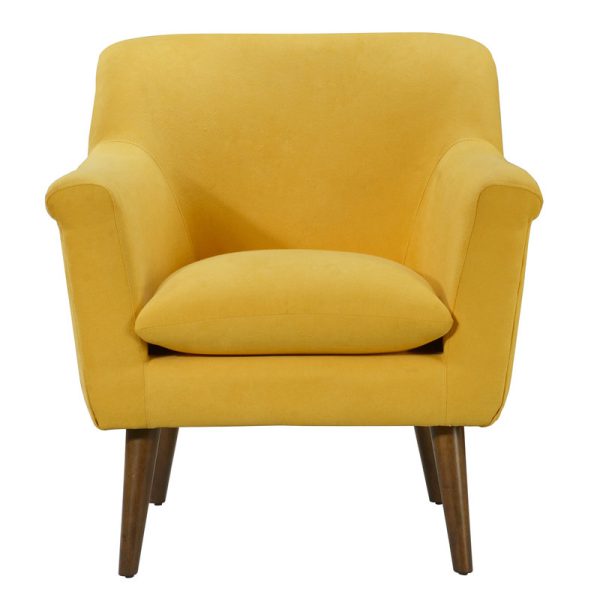 Shelby 31.5"W Yellow Woven Fabric Oversized Armchair - Image 2
