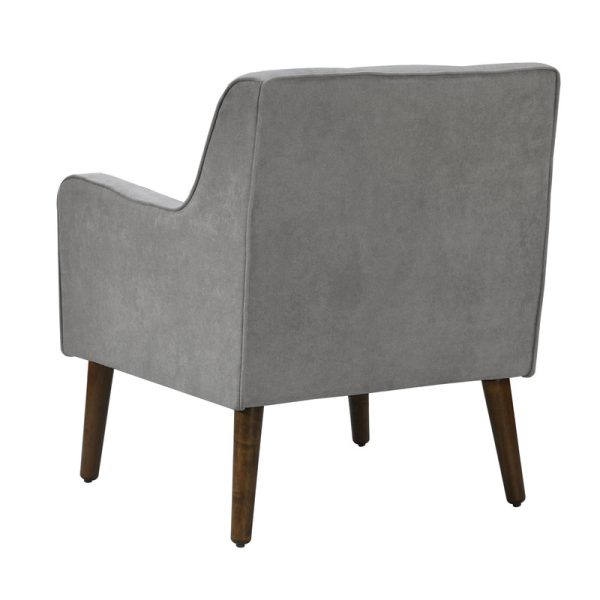 Ryder 25"W Mid Century Modern Steel Gray Woven Fabric Tufted Armchair - Image 4