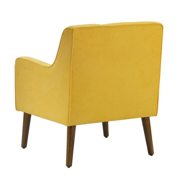 Ryder 25"W Mid Century Modern Yellow Woven Fabric Tufted Armchair - Image 3