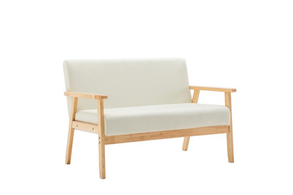 Bahamas 45"W Beige Linen Fabric Loveseat