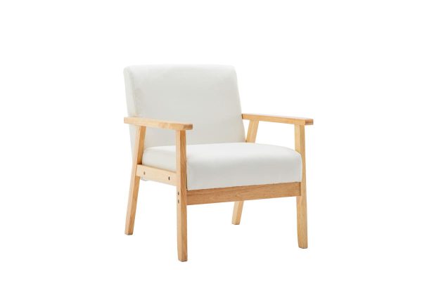 Bahamas 25"W Beige Linen Fabric Chair - Image 2