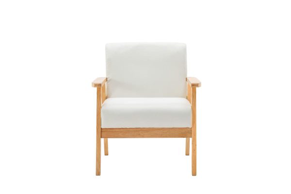 Bahamas 25"W Beige Linen Fabric Chair - Image 3