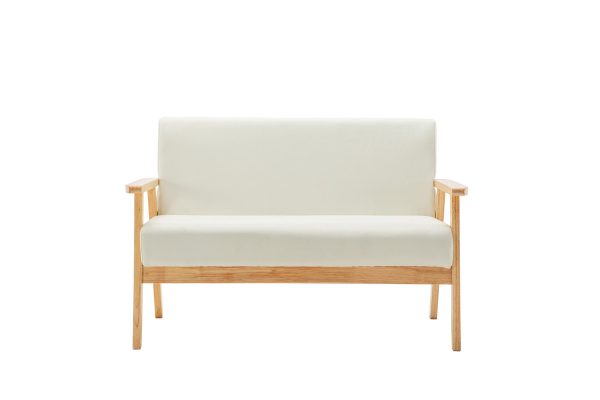 Bahamas 45"W Beige Linen Fabric Loveseat - Image 2