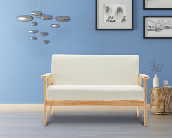 Bahamas 45"W Beige Linen Fabric Loveseat - Image 3