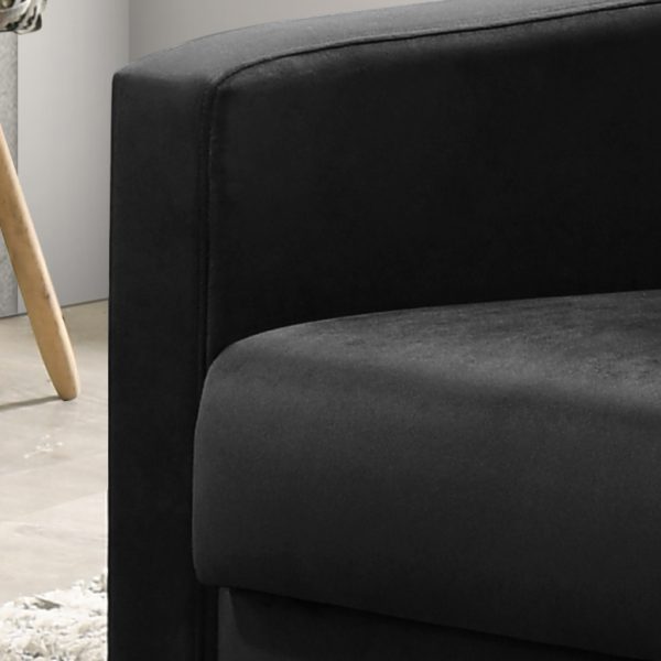 Hale 27.5"W Black Velvet Accent Armchair with Tufting - Image 3