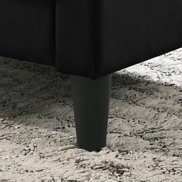 Hale 27.5"W Black Velvet Accent Armchair with Tufting - Image 4