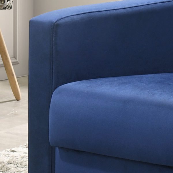 Hale 27.5"W Blue Velvet Accent Armchair with Tufting - Image 5