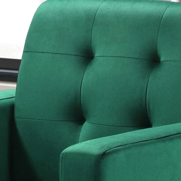 Hale 27.5"W Green Velvet Accent Armchair with Tufting - Image 2