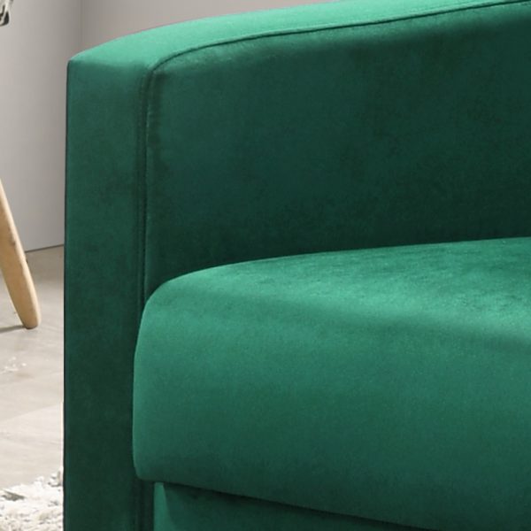 Hale 27.5"W Green Velvet Accent Armchair with Tufting - Image 3