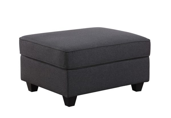 Cooper 125"W Dark Gray Linen 7Pc Reversible L-Shape Sectional Sofa with Ottoman and Cupholder - Image 6