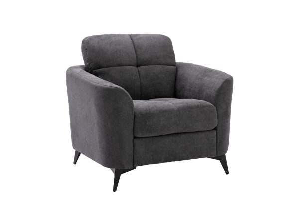 Callie 39"W Gray Woven Fabric Chair - Image 4
