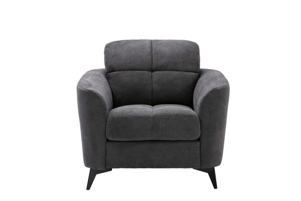 Callie 39"W Gray Woven Fabric Chair - Image 3