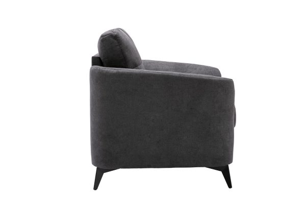 Callie 39"W Gray Woven Fabric Chair - Image 5
