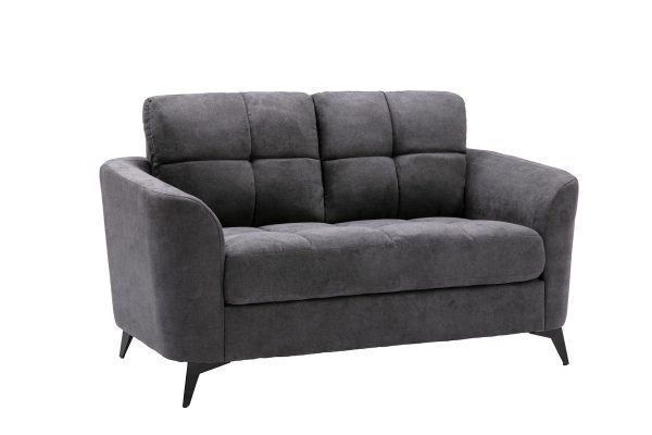 Callie 60"W Gray Woven Fabric Loveseat - Image 3