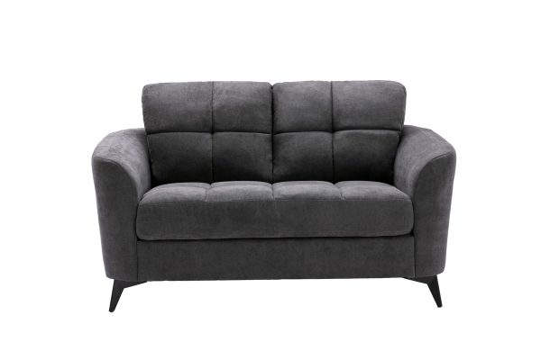 Callie 60"W Gray Woven Fabric Loveseat - Image 2