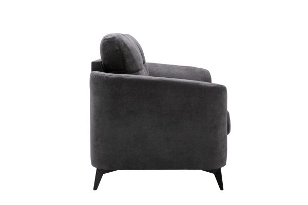 Callie 60"W Gray Woven Fabric Loveseat - Image 4